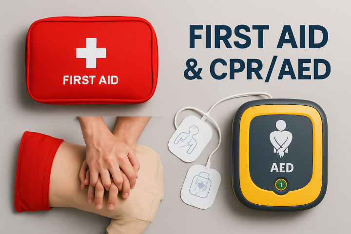 الإسعافات الأولية وإنعاش القلب والرئتين وجهاز الصدمات الكهربائية